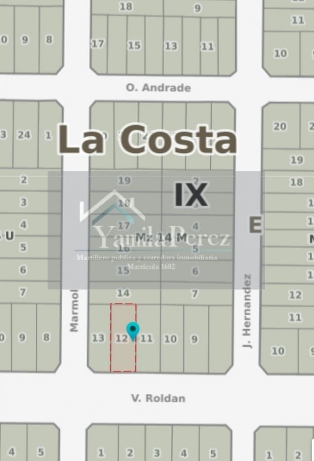 Lote en venta. calle Roldan. Nueva Atlantis